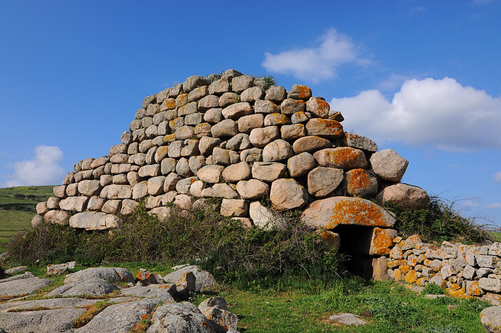 Prehistoric white limestone fortress Nuraghe Mereu